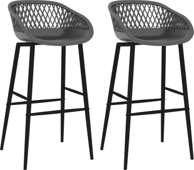 Image de Chaises de bar lot de 2 gris