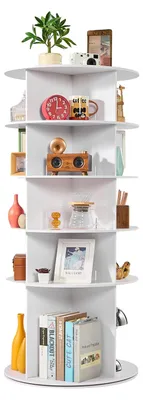 Produktbild von VEVOR 7-stöckiger drehbarer Schuhregal-Turm, 360° drehbares Schuhregal, revolving storage round carousel display, freistehender Lazy Susan Organizer für Schlafzimmer, Wohnzimmer, Eingangsbereich, Kleiderschrank, Schwarz, Standard-a, 5 Ebenen