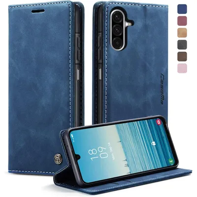 Productafbeelding van Telefoonschaal, opklapbaar, voor Samsung Galaxy A26 5G, kunstleer, blauw, met kaarthouder en standfunctie