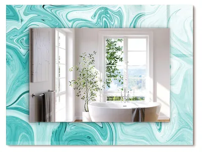 Produktbild von Abstraktes Marmormuster – Rechteckiger Spiegel mit Druck 80x60 cm – Modern - Dekorativ für die Wand
