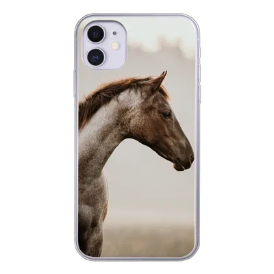 Produktbild von MuchoWow® Handyhülle Schutzhülle Hülle für iPhone 11 Pferd - Nebel - Natur Silikon Softcase Handy Hülle - Handytasche