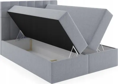 Produktbild von Bett, Boxspringbett MERA mit Fußteil, Bettkästen, T25 Topper, Doppelbett, Stauraum, Federkern, 180x200 cm (Schwarz - Inari 100)