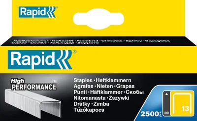 Obrázek produktu pro Rapid 11830725, Balík svorek, 6 mm, Upevnění, Štítkování, 2500 svorek, Pozinkovaná ocel, Stříbrná