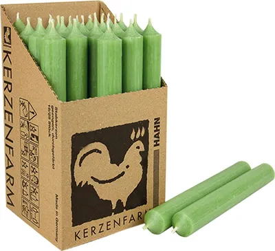 Obrázok produktu pre 25 tyčinkových sviečok nefritovo zelená 180 x 22 mm Sviečková farma Sviečka