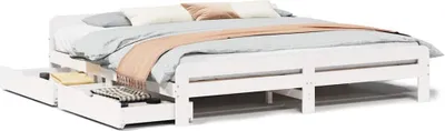 Obrázok produktu pre vidaXL Posteľ z masívu bez matraca biela 180x200 cm borovicové drevo