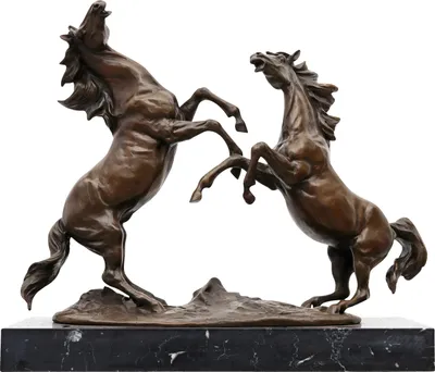 Produktbild von Bronzeskulptur Bronze Pferd Pferde Figur Statue im Antik-Stil - 38cm