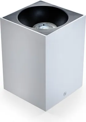 Produktbild von Deckenleuchte BETA-SS Aufbaustrahler Lampe 100x100mm Aufputz Leuchte Strahler mit GU10 Fassung 230V Eckig Weiß/Schwarz aus Aluminium