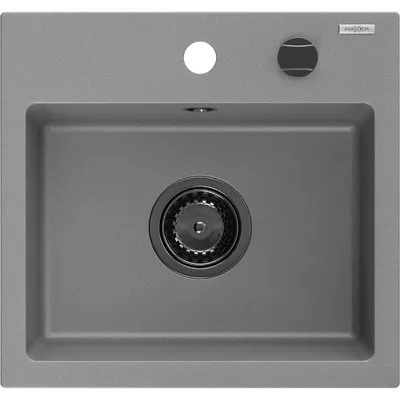 Obrázok produktu pre Mexen Milo granitový jednokomorový drez 435 x 410 mm, Šedá, Sifón Čierna - 6505441000-71-B