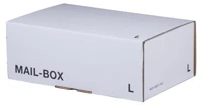 Produktbild von 20x Versandkarton 395x248x141mm MAILBOX L mit Steckverschluss wiederverschließbar weiß