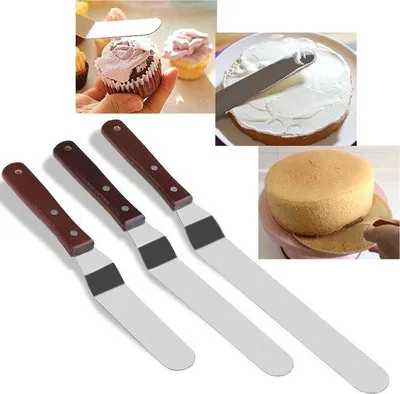 Produktbild von Famanu Tortenheber Set aus Edelstahl mit Holzgriff - 3-teilig