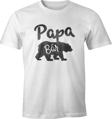Produktbild von Papa Bär Shirt Herren T-Shirt Watercolor Bären Familie Moonworks® Papa weiß 4XL
