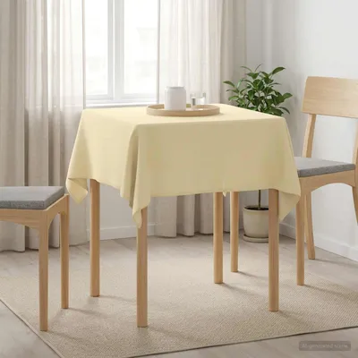 Produktbild von PUEAZU Tischdecke Quadratisch Cremeweiß 90 x 90 cm Polyester - PVC-Folien &40628