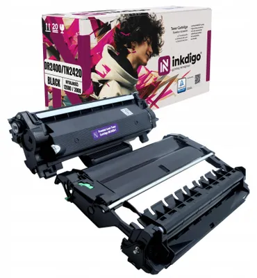 Produktbild von Inkdigo Trommel + Toner DR2400 TN2420 für Brother DCP-L2510D, DCP-L2530DW, DCP-L2550DN, HL-L2310D – Schwarz,