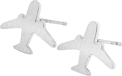 Produktbild von Einzigartige Frauen-Flugzeug-Ohrstecker, Mädchen, versilberte Flugzeug-Ohrringe, Geschenke-Silber