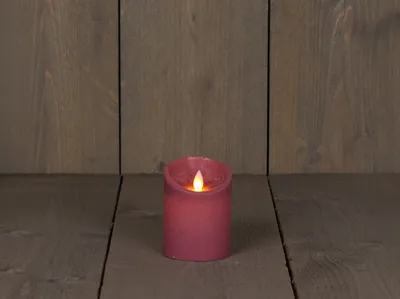 Produktbild von Kerze Wachs rustikal bewegliche Flamme 7,5x10 cm antik rosa b.o.