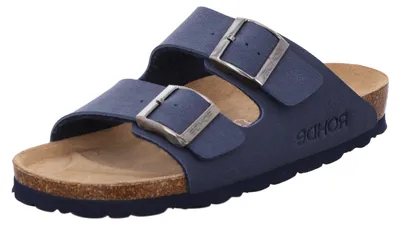 Produktbild von Rohde Damen Pantolette zwei Riemen Schnalle gepolstert Kork Fußbett Alba 5631, Größe:40 EU, Farbe:Blau