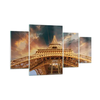 Produktbild von Bilder auf glas - Eiffle Architektur Paris - 160x90cm - Glasbilder - Wandbilder - Kunstdruck - zum Aufhängen bereit - Wanddekoration aus Glas - Glas Bilder - Wandbild auf Glas - GDL160x90-2437