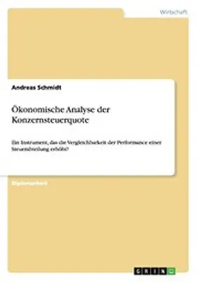 Zdjęcie produktu dla Ökonomische Analyse der Konzernsteuerquote