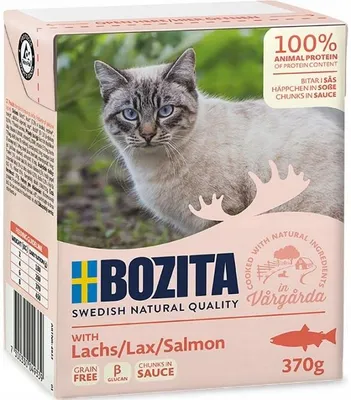 Zdjęcie produktu dla Mokra karma dla kota BOZITA Kawłki łososia w sosie 370g