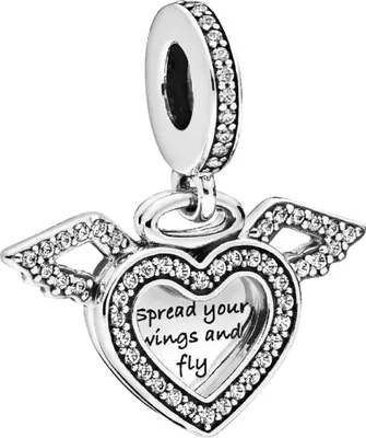 Produktbild von Pandora Charm Anhänger 798485C01 Heart and Angel Wings