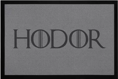 Produktbild von Fußmatte mit Spruch Hodor Hold the Door Fantasyserie Willkommen-Matte rutschfest & waschbar Moonworks® schwarz 60x40cm