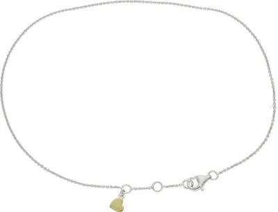 Produktbild von Fußkette Silber 925 mit vergoldetem Herzanhänger JL10-04-3762, 26,5 / 25,5 / 24,5 cm