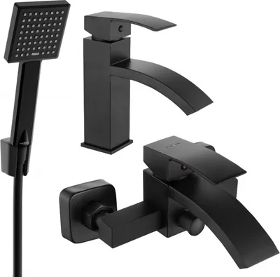 Produktbild von Mexen Libra R45 Badewannenset, Schwarz - 745103R45-70
