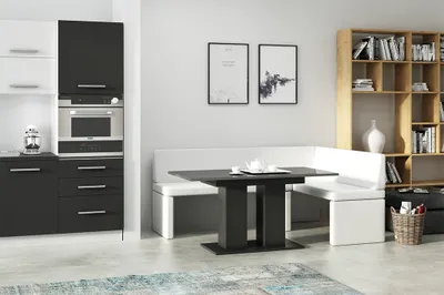 Productafbeelding van FEDVE Hoekbank, zitbank, keuken, eetkamer, zitmeubilair, model Lilia, mini, glad, bekleding, rechts
