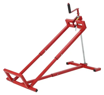 Produktbild von Rasenmäher-Hebebühne - Teleskopischer Wartungsständer - Für Aufsitzrasenmäher - Tragfähigkeit 399 kg - Kohlenstoffstahl - Elektrowerkzeuggriff und Handkurbel