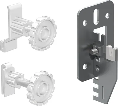 A product image showing mounting hardware for radiators against a white background.