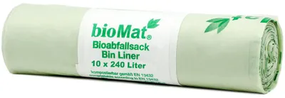 Productafbeelding van Biomat Wastebag Compostable 240 Liter (10 stuks)