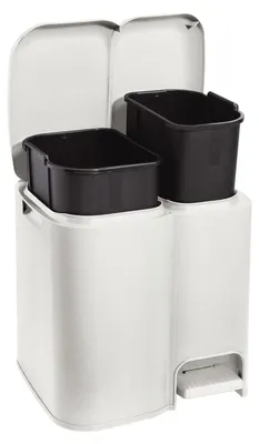 Imagen del producto de Tontarelli, cubo de basura Patty2, 13+8 litros, color blanco, para reciclaje