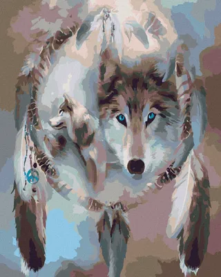 Image de Peinture par numéros - WOLFSTALISMAN, 40x50 cm, sans châssis