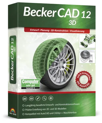 Produktbild von BeckerCAD 12 3D - CAD-Software und 3D-Zeichenprogramm für Architektur, Maschinenbau, Modellbau und Elektrotechnik - kompatibel mit AutoCAD - Programm für Windows 11, 10, 8, 7