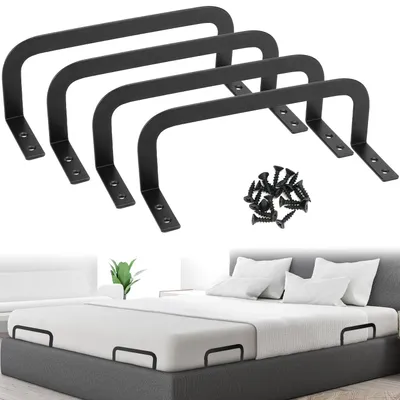 Image de 4 fixations pour matelas, bordures antidérapantes, pour sommiers en bois massif et cadres de lit en bois