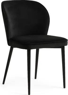 Image de MEUBLES PAWS ALINE noir seau moderne chaise rembourrée pour salon, restaurant, cuisine, chaise de restaurant, chaise de cuisine, velours