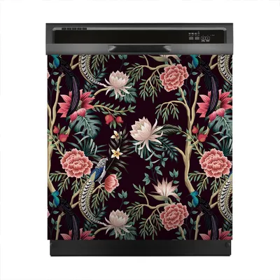 Produktbild von Aufkleber sticker 60x60 cm Dekorative folie Spülmaschine - Gartenbaum Blume Vogel