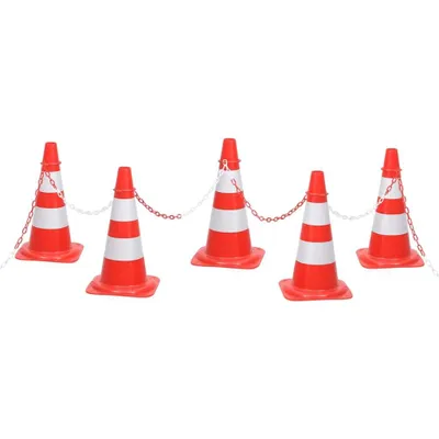 Image de vidaXL Jeu de cônes de signalisation avec 10 m de chaîne rouge et blanc