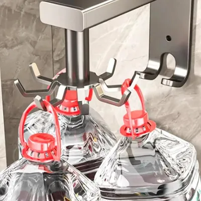 Produktbild von Küche Organizer, Wandhängender Küchenhaken aus Aluminium, Mehrzweck, Küchenutensilienhalter mit 10 Haken, Kochutensilien Aufbewahrung