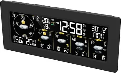 Produktbild von Technoline WD 3050, Schwarz, Innen-Thermometer, Außen-Thermometer, Innen-Hygrometer, Außen-Hygrometer, Regenfall,..., Thermometer, Hygrometer, Barometer, Regenfall, UV, Wechselstrom/Batterie, AAA Micro (LR03), 233 mm