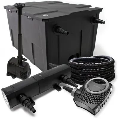 Obrázek produktu pro Kompletní sada Wiltec: CBF-550 jezírkový filtr do 60000 l, NEO10000 jezírkové čerpadlo 10000 l/h 80 W, CUV-218 jezírkový odkalovač 18 W, 25 m jezírková hadice 25 mm, HJ-943 fontána 800 l/h 16 W