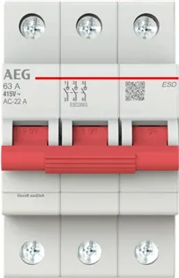 Immagine prodotto di Sezionatore AEG 3P 63A (2CDD273188R0063)