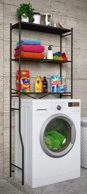 Produktbild von VCM Metall Überbauregal für Waschmaschinen | Platzsparendes Waschmaschinenregal | Maße: H. 160 x B. 68 x T.25 cm – Tubas M