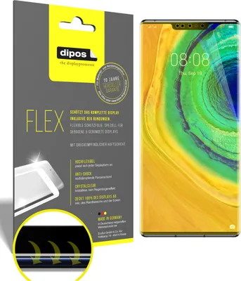 Obrázok produktu pre 2x ochranná fólia pre Huawei Mate 30 Pro, 100% pokrytie displeja, dipos Flex