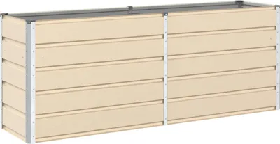 Produktbild von vidaXL Pflanzkübel Elfenbein 195 x 50 x 75 cm Verzinkter Stahl