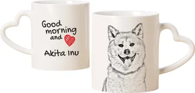 Immagine prodotto di Akita Inu - tazza con cane, graziosa tazza con manico a forma di cuore, regalo universale del marchio Art-Dog