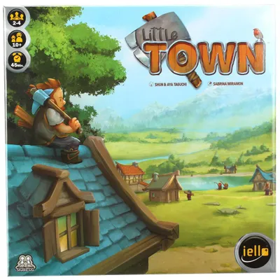 Produktbild von IELLO, Little Town Spiel, Worker Placement Familienspiel, Strategiespiel mit Städtebau, abwechslungsreicher Spielplan, einfache Regeln, spiel ab 10, Für 2–4 Spieler ab 10 Jahren