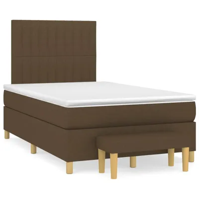 Produktbild von Boxspringbett mit Matratze Dunkelbraun 120x200 cm Stoff