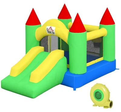 Immagine prodotto di Castello gonfiabile con scivolo e rete di sicurezza | Colore: Multicolore | Dimensioni: 180x300x160 cm