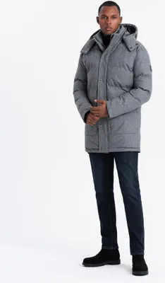 Produktbild von Ombre Clothing Winterjacke für Männer Birrissa graue Melange XXL